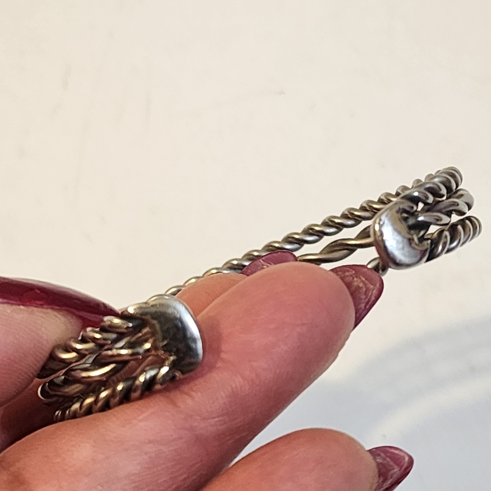 Silver Twisted Bangle Bracelets - image 7